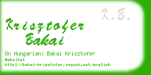 krisztofer bakai business card